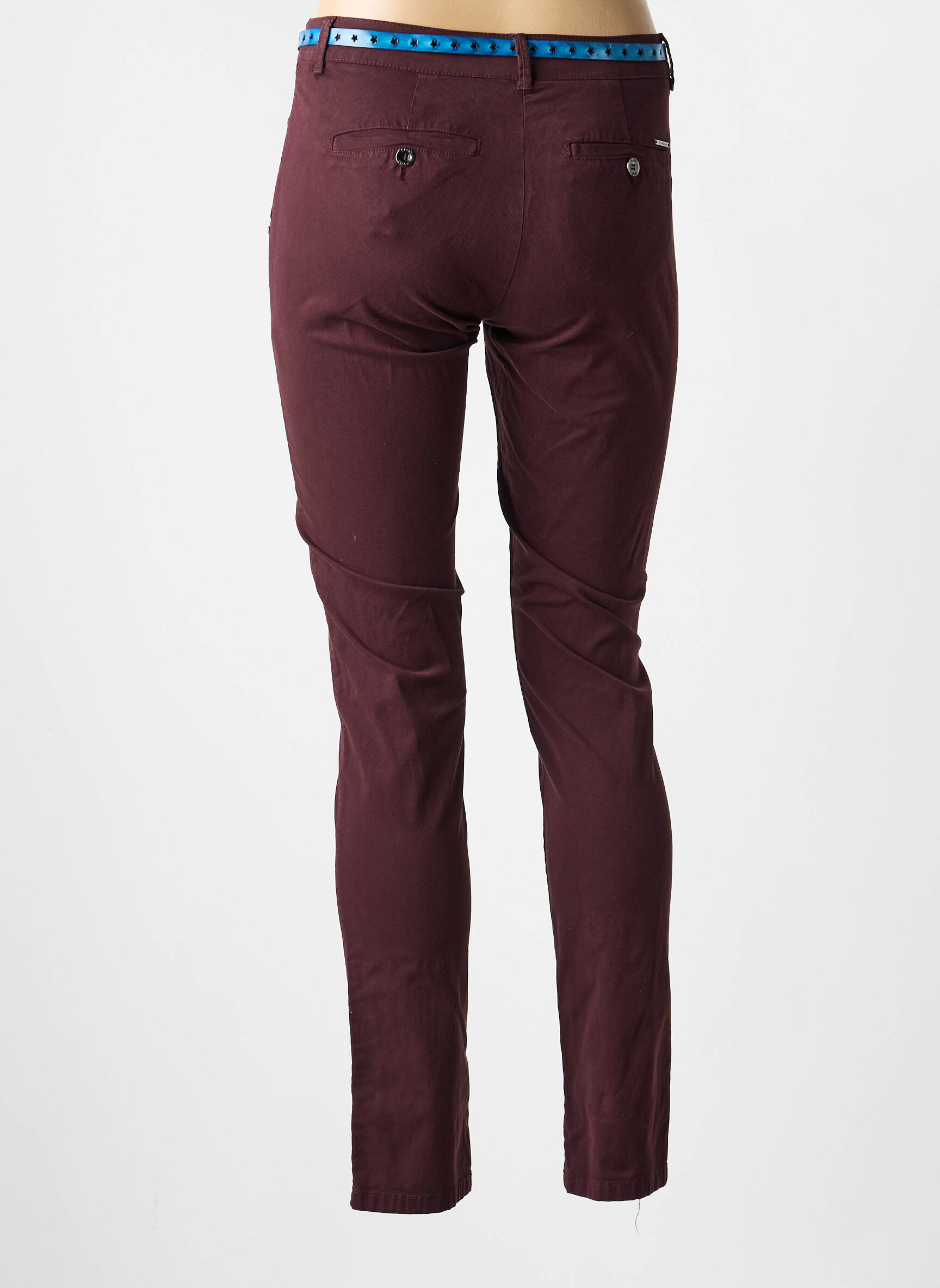 Pantalon chino tissage popeline taille normale rouge VOODOO femme