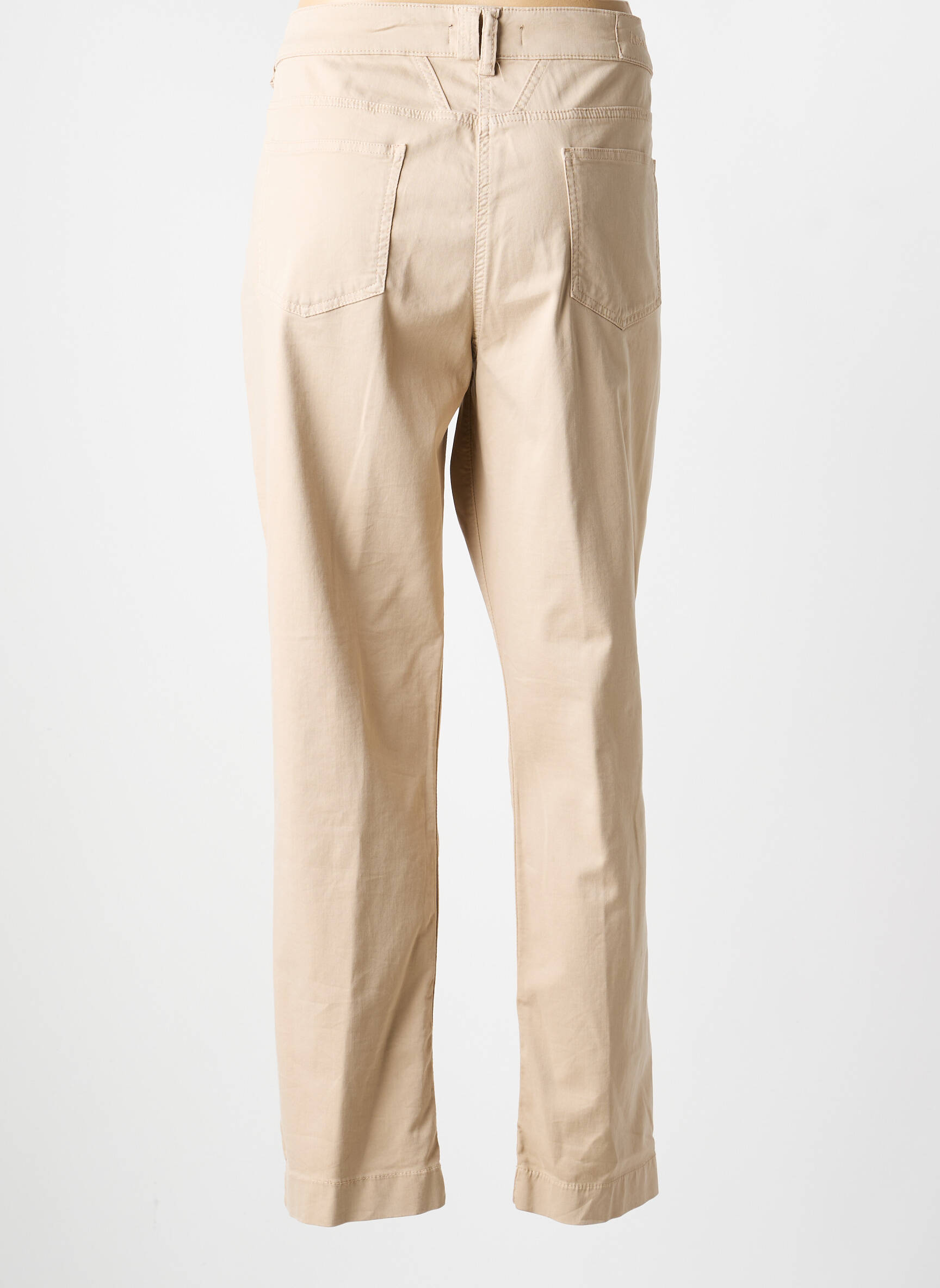 Pantalon slim tissage popeline taille normale beige ANANKE femme