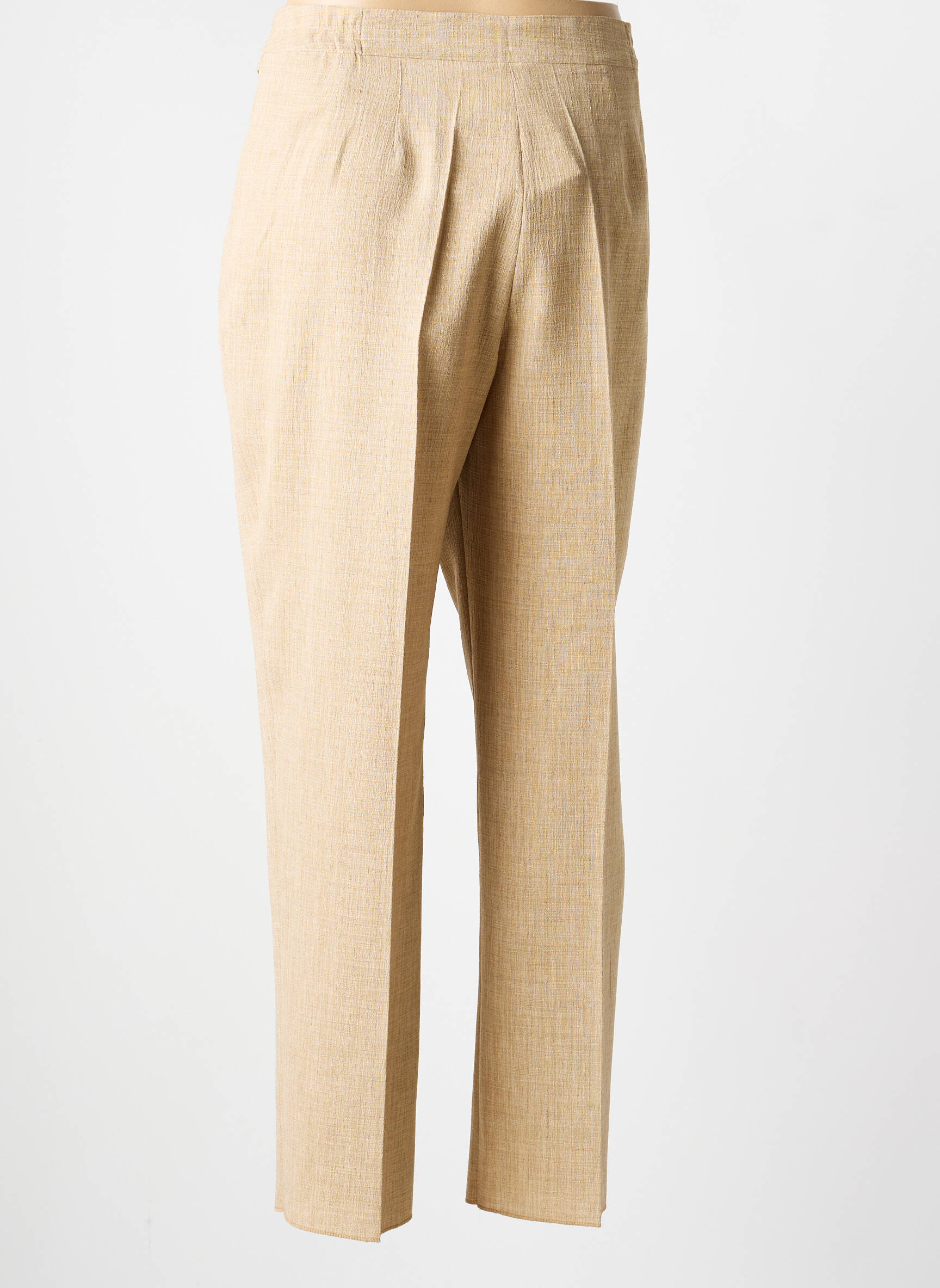 Pantalon droit taille à pinces taille normale beige JUMFIL femme