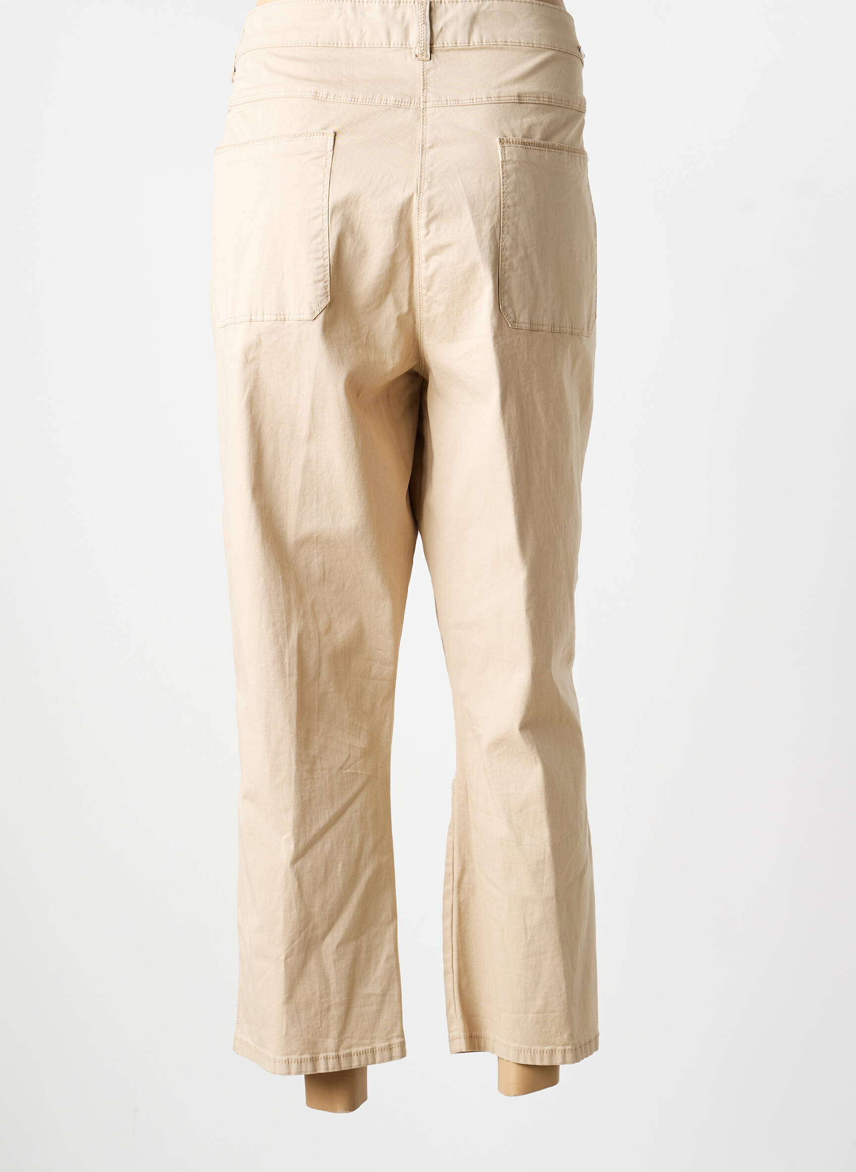 Pantalon 7/8 tissage popeline taille normale beige DIANE LAURY femme