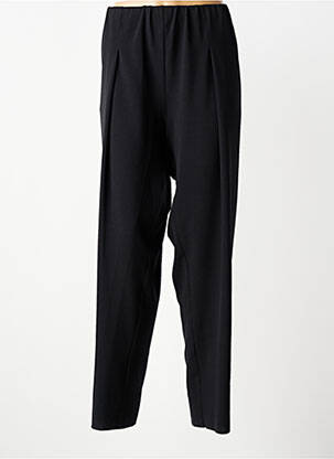 Pantalon droit tissage crêpe taille haute noir JUMFIL femme