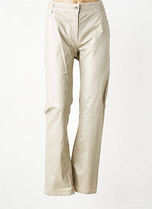 Pantalon slim tissage enduit taille normale beige LAUREN VIDAL femme