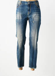 Jeans coupe slim effet usé délavé taille normale bleu VOODOO femme