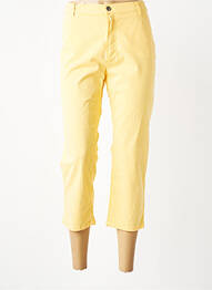 Pantacourt stretch taille normale jaune BRUNO SAINT HILAIRE femme