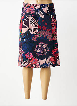Jupe mi-longue taille à pinces bleu VOODOO femme