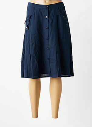 Jupe mi-longue coupe évasée bleu AURA BY FIGURE LIBRE femme