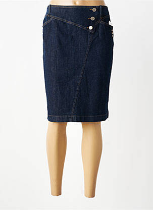 Jupe mi-longue taille à pinces bleu QUATTRO femme