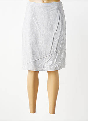 Jupe mi-longue taille à pinces gris AURA BY FIGURE LIBRE femme