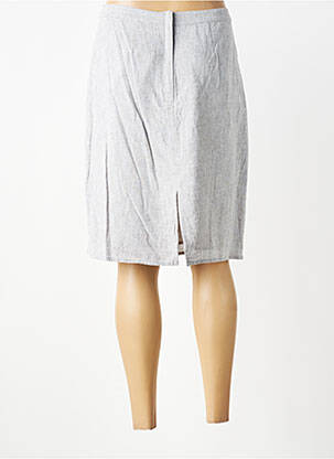 Jupe mi-longue taille à pinces gris AURA BY FIGURE LIBRE femme