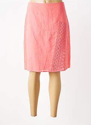 Jupe mi-longue taille à pinces orange AURA BY FIGURE LIBRE femme