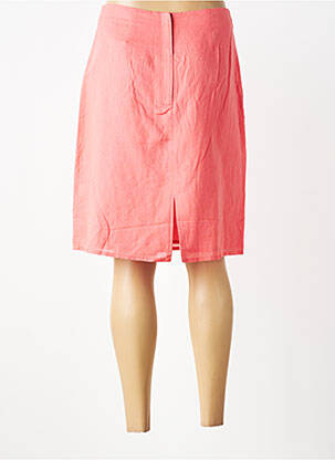 Jupe mi-longue taille à pinces orange AURA BY FIGURE LIBRE femme
