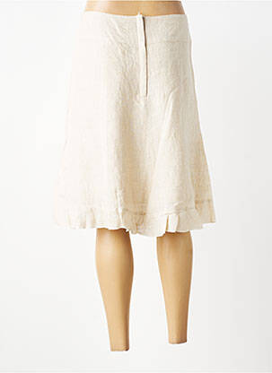 Jupe mi-longue coupe droite évasée sur le bas beige AURA BY FIGURE LIBRE femme