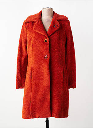 Manteau long coupe cintrée sans capuche orange VOODOO femme