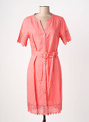 Robe mi-longue manches courtes manches courtes rose AURA BY FIGURE LIBRE femme