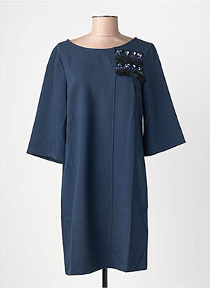 Robe courte manches 3/4 manches 3/4 bleu VOODOO femme