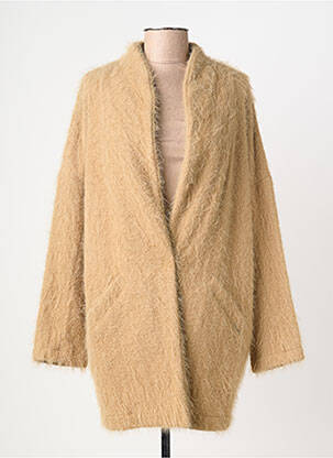 Gilet manches longues maille maille poilu marron VOODOO femme