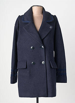 Manteau long coupe cintrée sans capuche bleu VOODOO femme