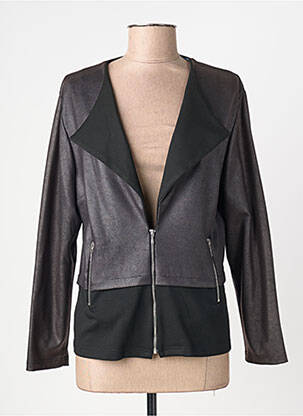 Veste casual tissage suedine noir QUATTRO femme