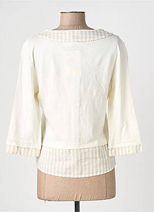 Gilet manches longues col rond beige AURA BY FIGURE LIBRE femme