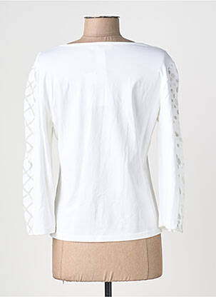 Gilet manches longues col rond blanc AURA BY FIGURE LIBRE femme