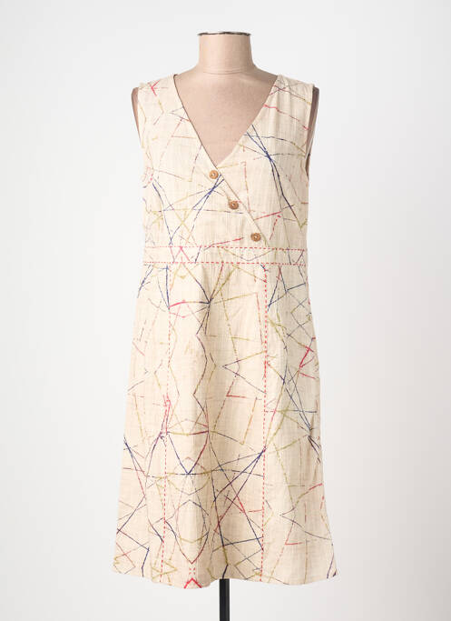 Robe mi-longue sans manche sans manche beige AURA BY FIGURE LIBRE femme