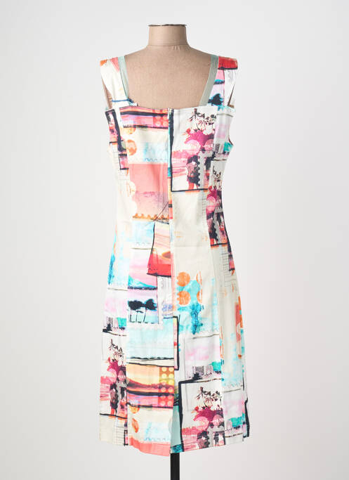 Robe mi-longue imprimé fantaisie sans manche beige QUATTRO femme
