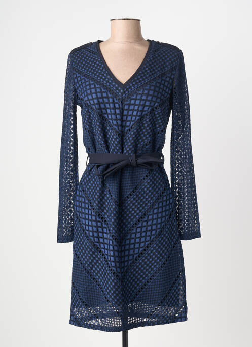 Robe courte manches longues manches longues bleu VOODOO femme