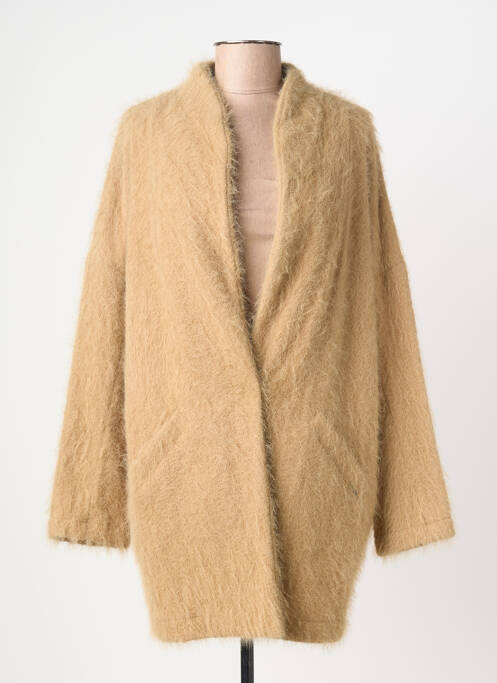 Gilet manches longues maille maille poilu marron VOODOO femme