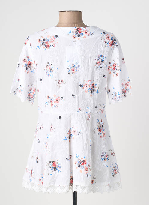 Tunique manches courtes coupe cintrée blanc AURA BY FIGURE LIBRE femme