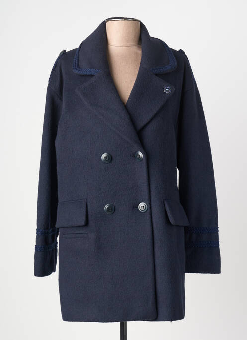 Manteau long coupe cintrée sans capuche bleu VOODOO femme