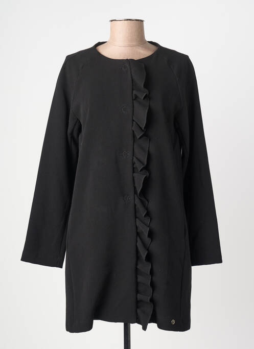 Manteau long coupe cintrée sans capuche noir VOODOO femme