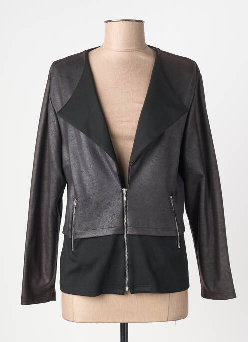 Veste casual tissage suedine noir QUATTRO femme