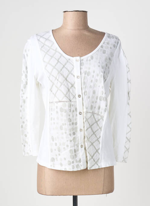 Gilet manches longues stretch blanc AURA BY FIGURE LIBRE femme