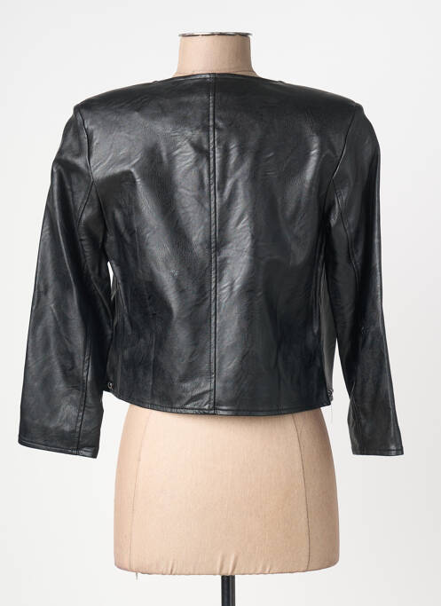 Veste simili cuir epaulette noir VOODOO femme