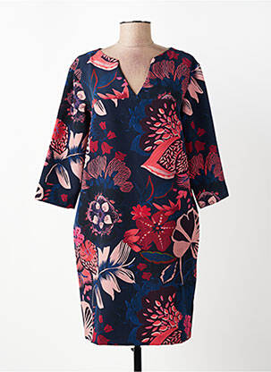 Robe courte manches 3/4 manches 3/4 bleu VOODOO femme