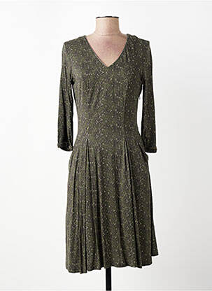 Robe mi-longue manches longues manches longues vert VOODOO femme
