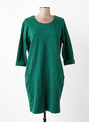 Robe mi-longue imprimé fantaisie manches longues vert VOODOO femme