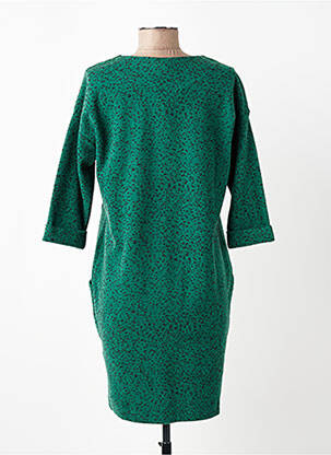 Robe mi-longue imprimé fantaisie manches longues vert VOODOO femme