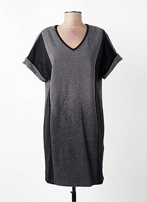 Robe courte manches courtes manches courtes gris VOODOO femme