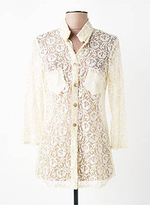 Chemisier coupe cintrée manches 3/4 jaune QUATTRO femme
