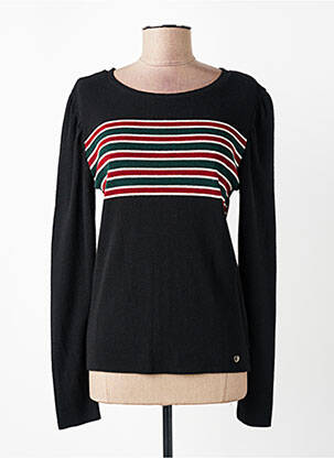 Pull coupe cintrée manches longues noir VOODOO femme
