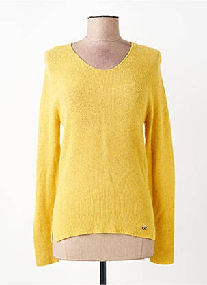 Pull coupe cintrée manches longues jaune VOODOO femme