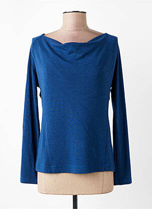 Pull coupe cintrée manches longues bleu QUATTRO femme