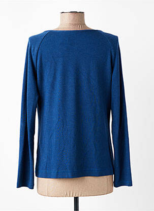 Pull coupe cintrée manches longues bleu QUATTRO femme