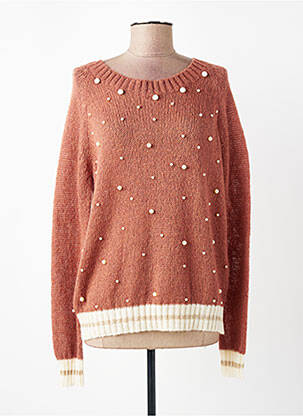 Pull stretch manches longues marron VOODOO femme