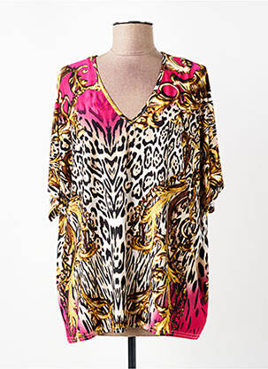 T-shirt col v manches courtes jaune QUATTRO femme