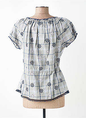 Chemisier manches courtes manches courtes bleu AURA BY FIGURE LIBRE femme