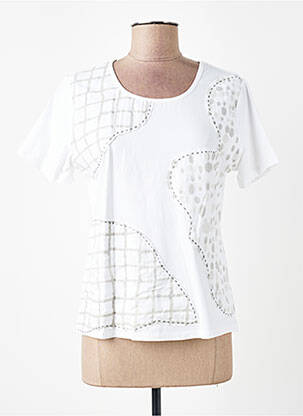 T-shirt imprimé fantaisie manches courtes blanc AURA BY FIGURE LIBRE femme