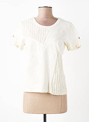 T-shirt stretch manches courtes beige AURA BY FIGURE LIBRE femme