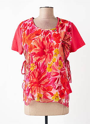 Top stretch manches courtes rouge AURA BY FIGURE LIBRE femme
